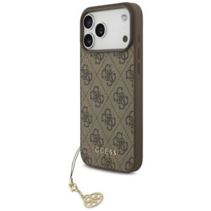 Original Case GUESS 4G Charms Collection MagSafe for Iphone 17 Pro Max brown