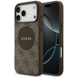 Original Case GUESS 4G Circle Classic Logo MagSafe for Iphone 17 Pro Max brown