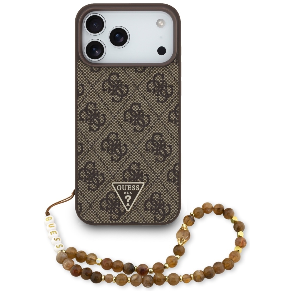 product-104332 Original Case GUESS 4G Strap Triangle Logo MagSafe for Iphone 17 Pro Max brown