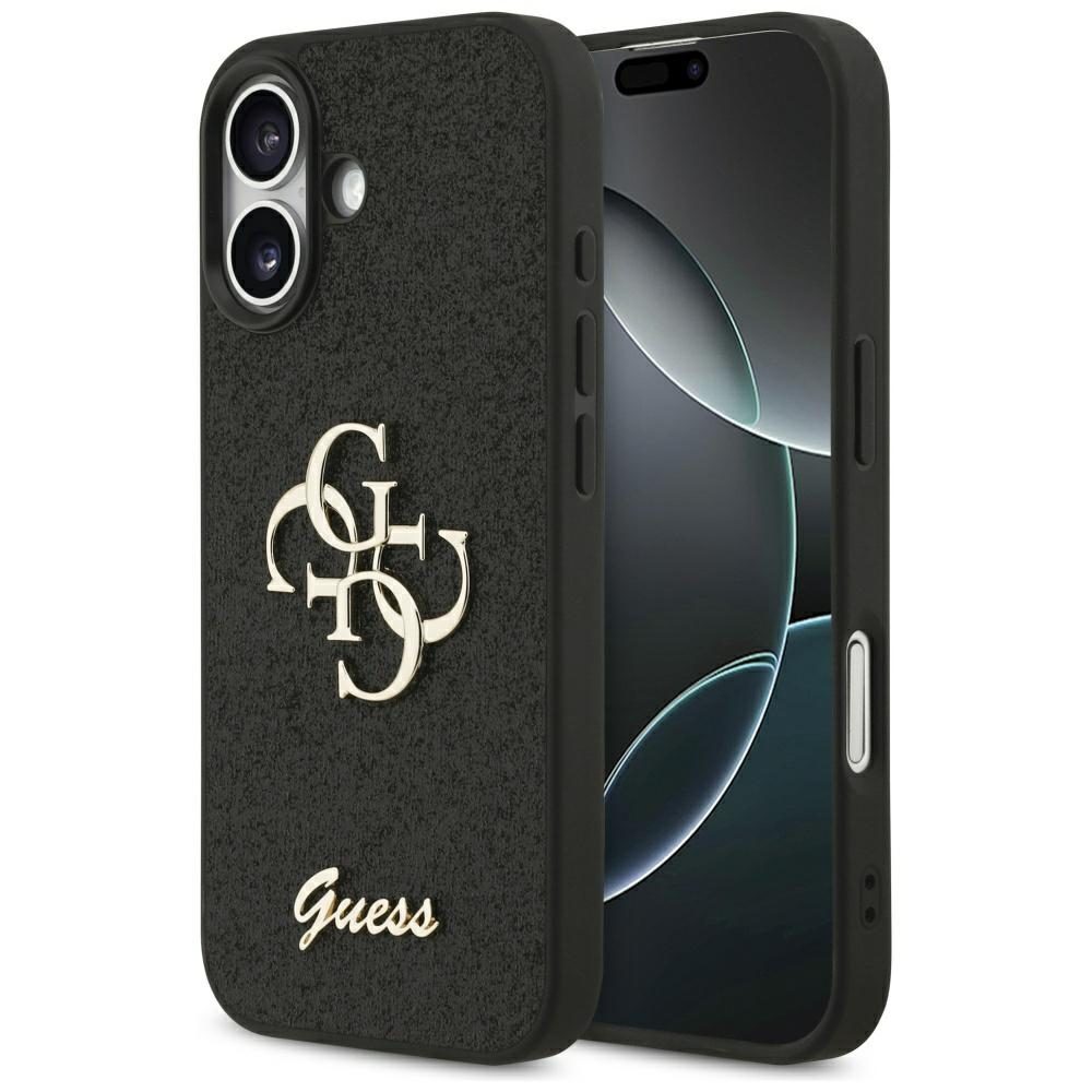 Original Case GUESS Fixed Glitter Big 4G for Iphone 17 black