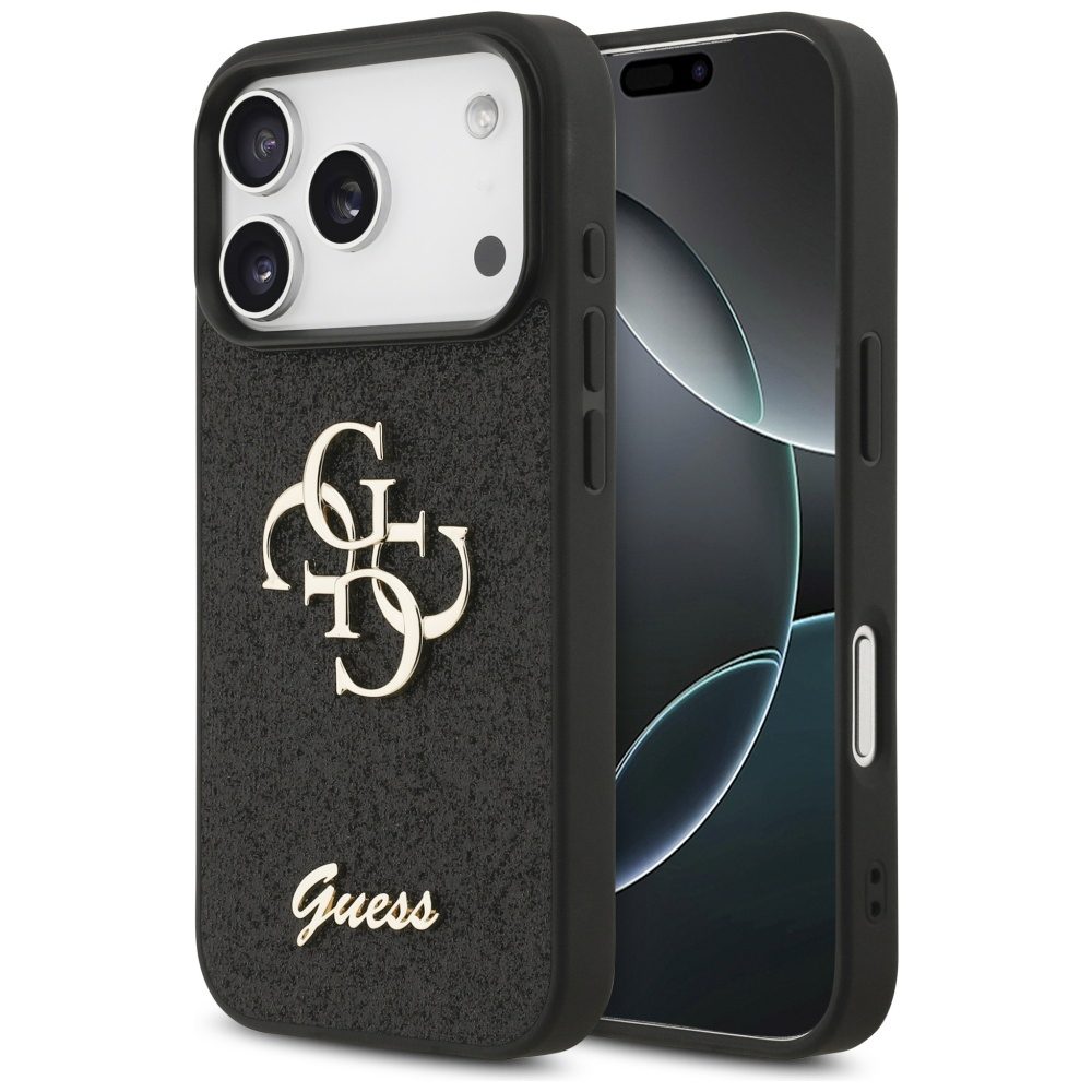 Original Case GUESS Fixed Glitter Big 4G for Iphone 17 Pro black
