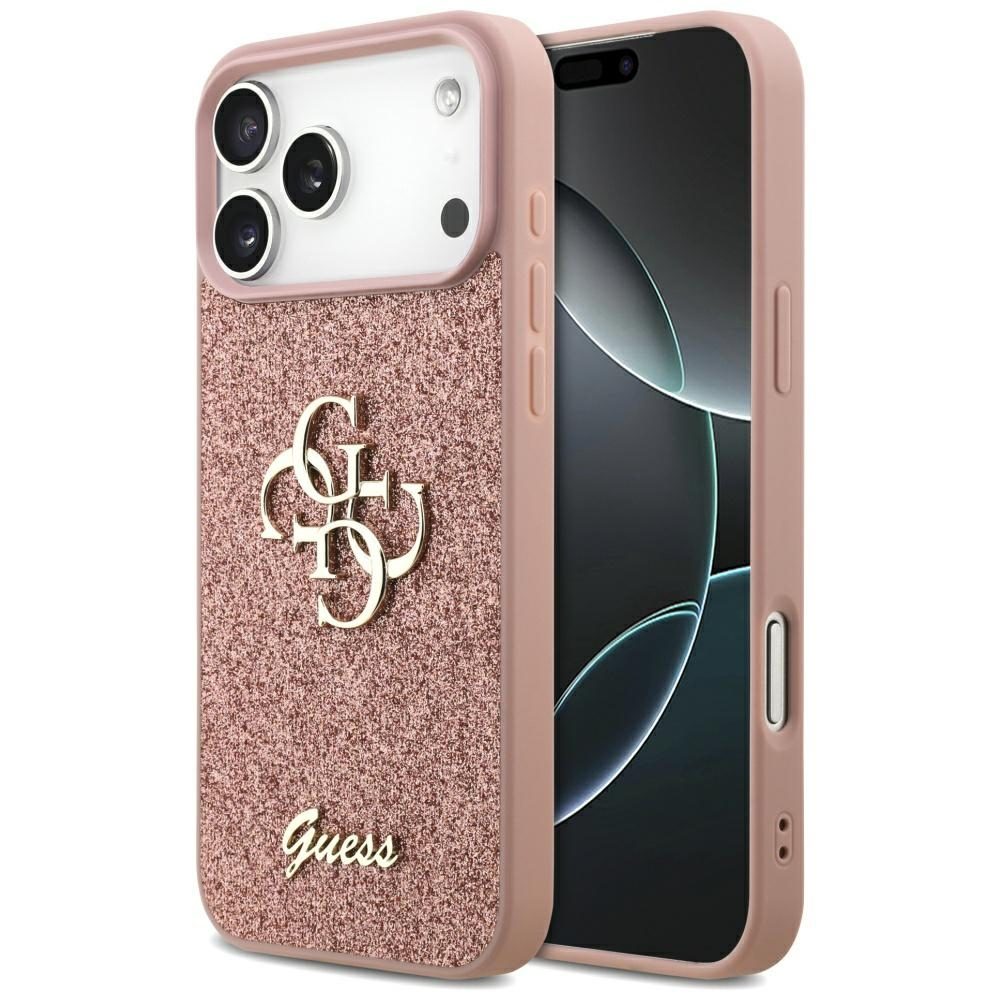 product-104340 Original Case GUESS Fixed Glitter Big 4G for Iphone 17 Pro Max pink