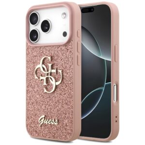 Original Case GUESS Fixed Glitter Big 4G for Iphone 17 Pro pink