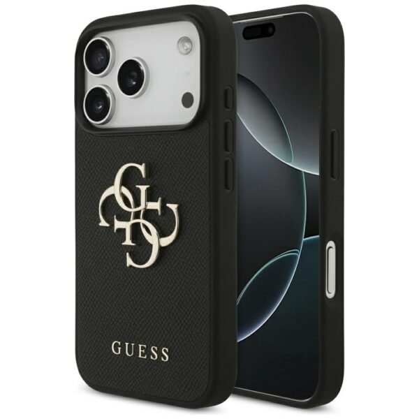 product-104368 Original Case GUESS Grained Big 4G & Classic Logo for Iphone 17 Pro black