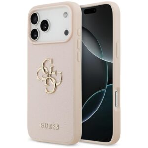 Original Case GUESS Grained Big 4G & Classic Logo for Iphone 17 Pro Max pink