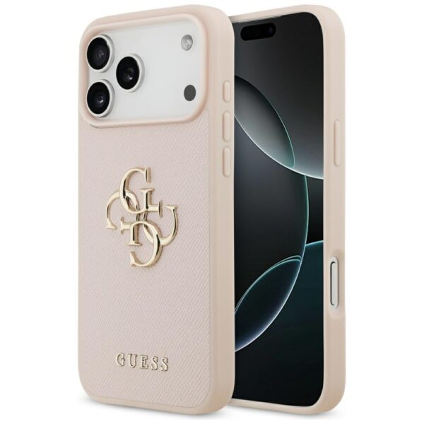 product-104370 Original Case GUESS Grained Big 4G & Classic Logo for Iphone 17 Pro Max pink