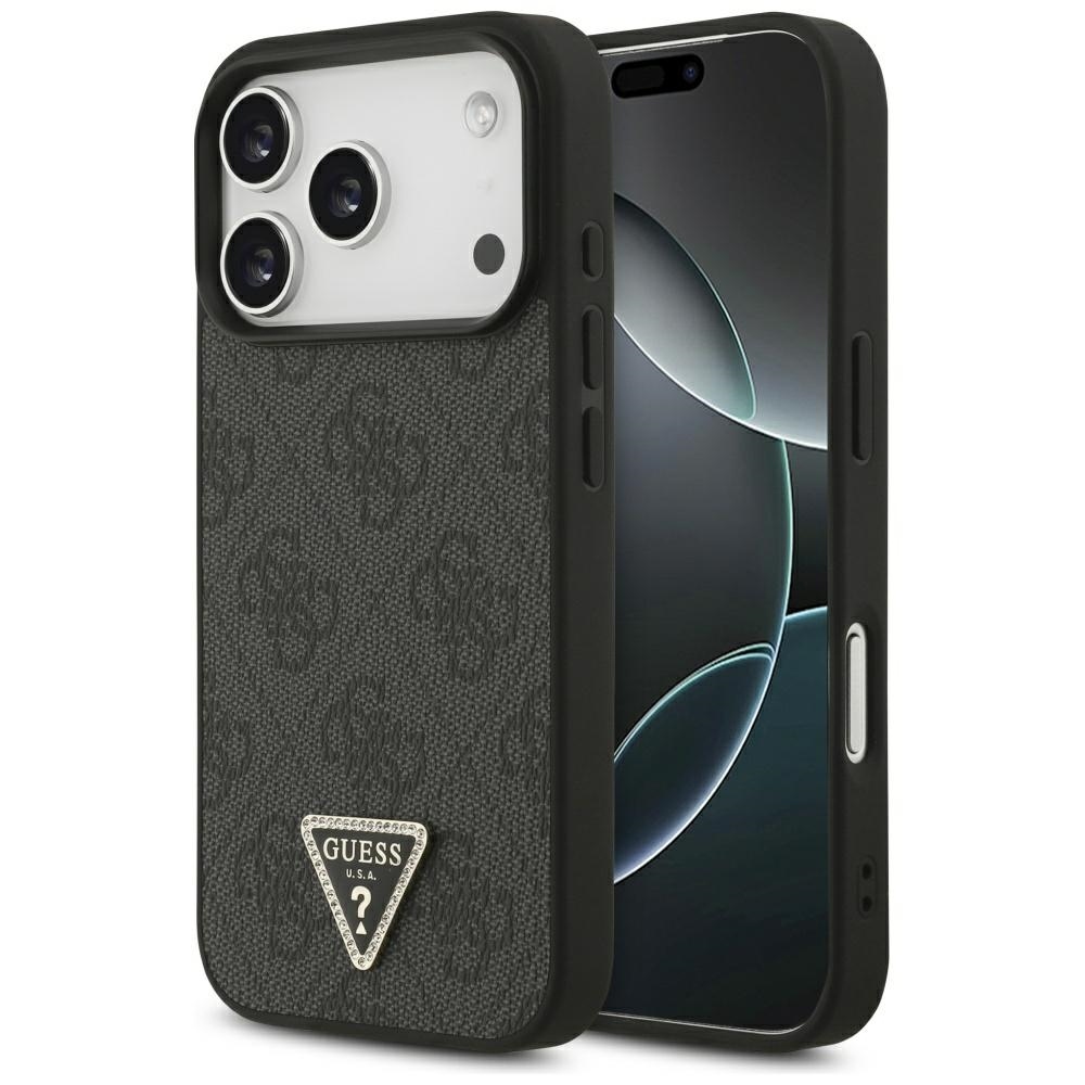 product-104440 Original Case GUESS Leather 4G Triangle Strass MagSafe for Iphone 17 Pro black