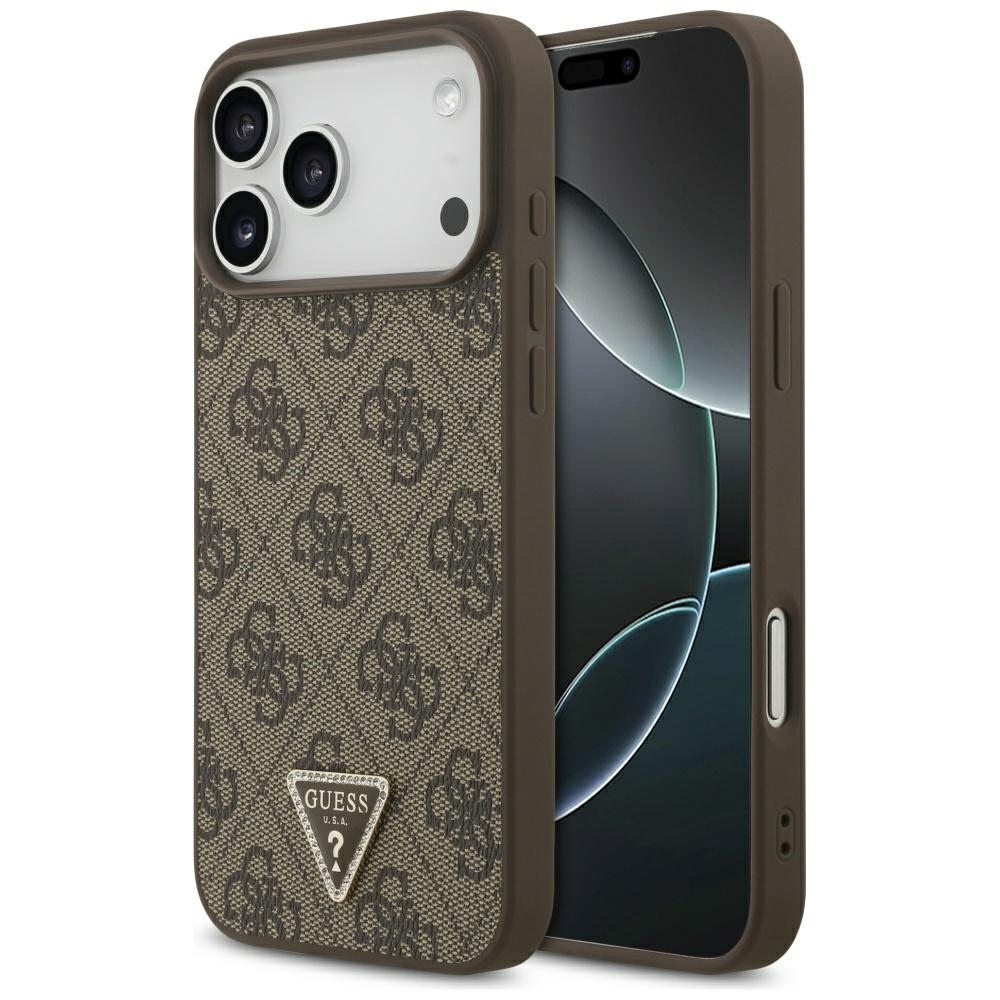 product-104441 Original Case GUESS Leather 4G Triangle Strass MagSafe for Iphone 17 Pro Max brown