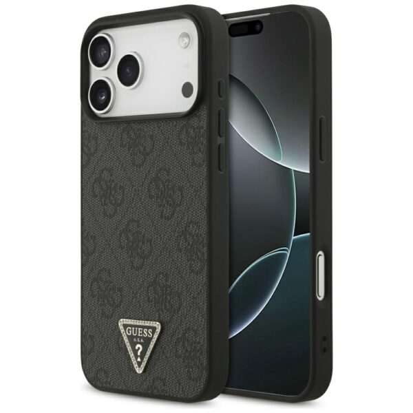 product-104442 Original Case GUESS Leather 4G Triangle Strass MagSafe for Iphone 17 Pro Max black