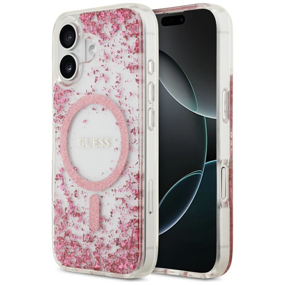 product-104445 Original Case GUESS Resin Bottom Glitter MagSafe for Iphone 17 pink
