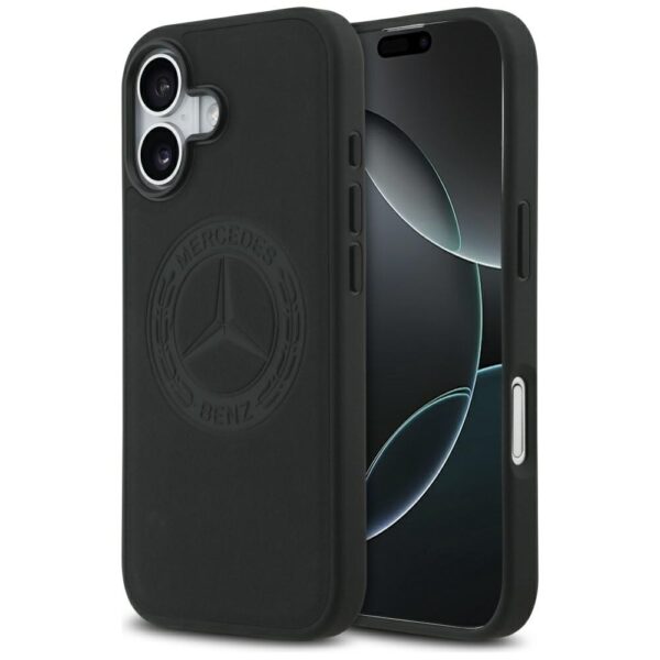 Original Case MERCEDES Leather Vintage Logo MagSafe for Iphone 17 black