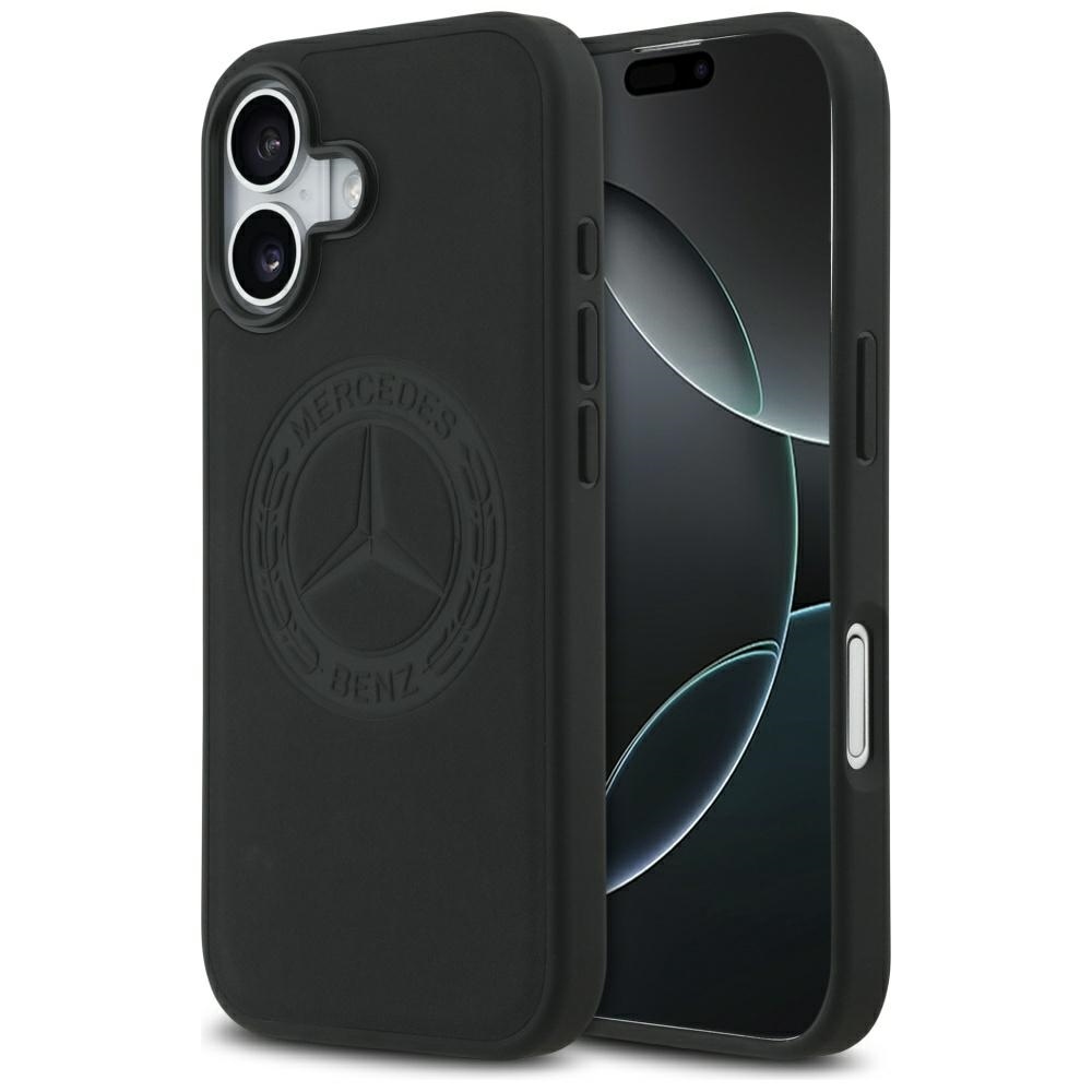 Original Case MERCEDES Leather Vintage Logo MagSafe for Iphone 17 black