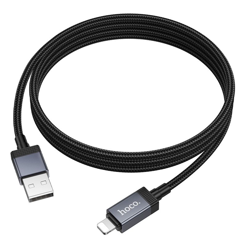 00089b3d01db68cb08e7b365640020a4 Cable USB A to Lightning Hoco 2,4A with display 1 m X118 black