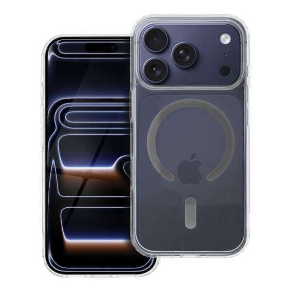 Drop Glue Colorful Ring Mag Cover compatible with MagSafe for IPHONE 17 Pro grey