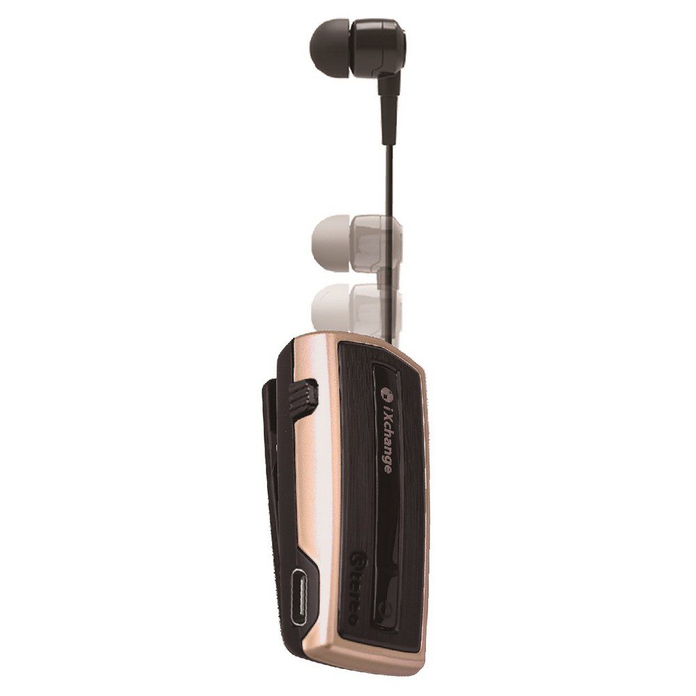 Ακουστικό Επαναφερόμενο BT με δόνηση iXchange UA28 V2.0 Χρυσό