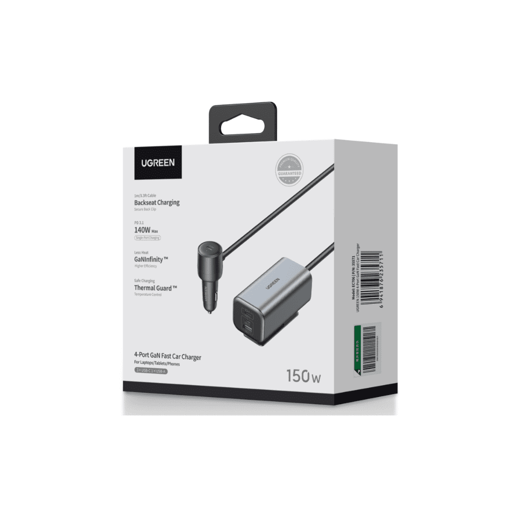 Φορτιστής Αυτοκινήτου GaN PD 150W UGREEN EC706 35571 2 Θέσεων Γκρί