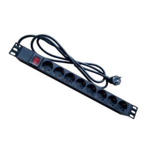0285377 Πολύπριζο 8 Θέσεων 1U Power On PDU-8 με Διακόπτη