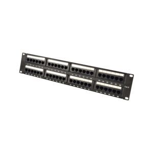 0285399 Patch Panel CAT6 48 Θέσεων 2U Power On PP-C6-U48 UTP με Βάση Στήριξης