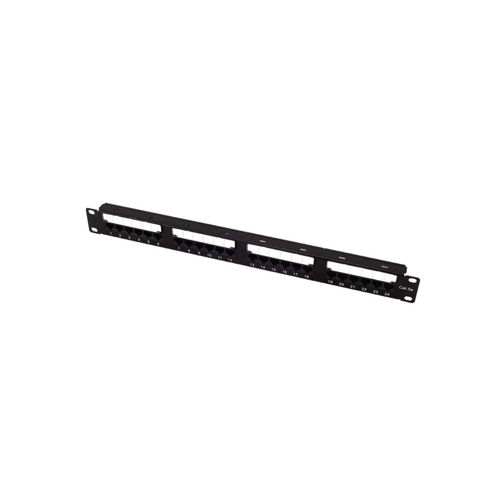 0285400 Patch Panel CAT6A 24 Θέσεων 1U Power On PP-C6A-U24 UTP με Οργάνωση Καλωδίων