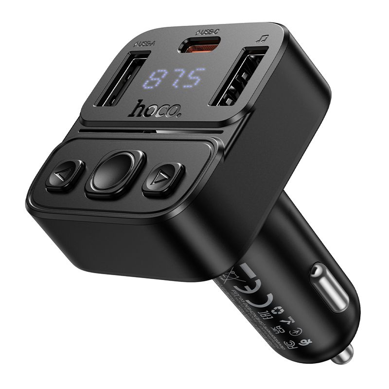 Car transmitter bluetooth Hoco USB A + USB C QC PD 35W E87 black