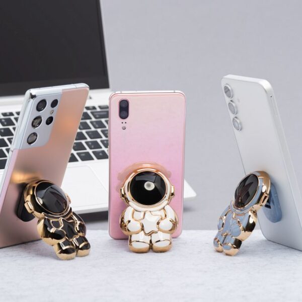 Phone stand ASTRONAUT - stick-on - black