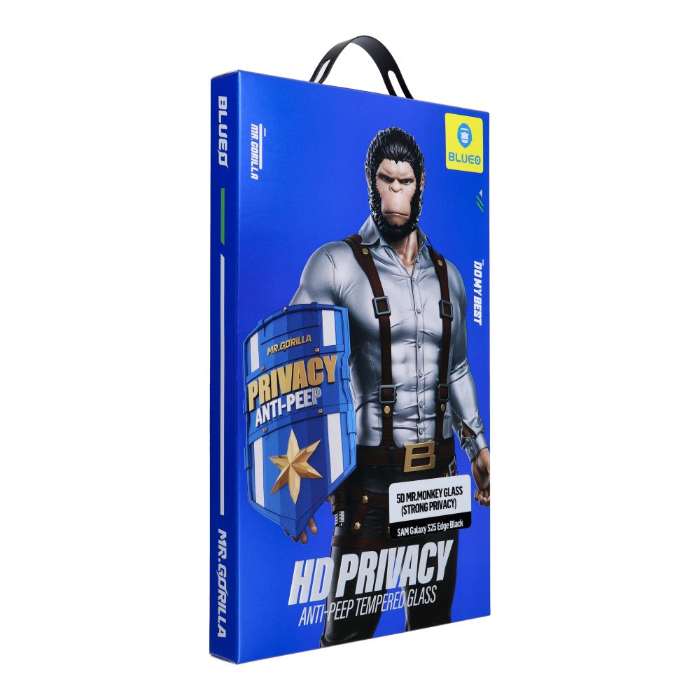 5D Mr. Monkey Glass - for Samsung Galaxy S25 Edge black (Strong Privacy)