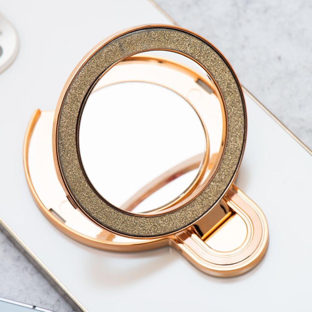 Phone stand CIRCLE MIRROR - stick-on - gold