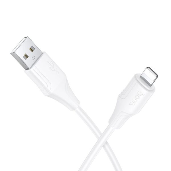 Silicone Cable USB A to Lightning Hoco 2,4A 1 m X124 white
