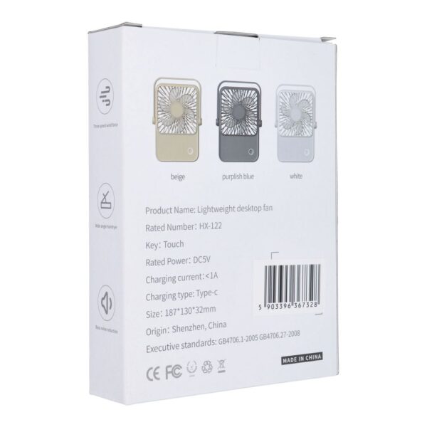 Desk fan with adjustable stand HX-122 white