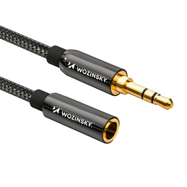Wozinsky mini jack extension cable (female-male) AUX extension 5 m blackeng