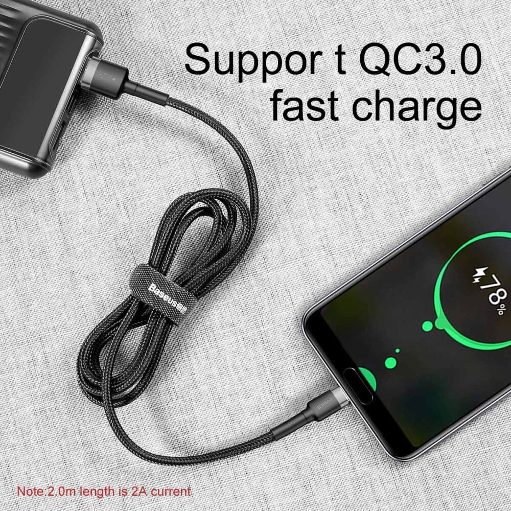 119705_oryg Baseus cable Cafule USB - USB-C 0,5 m 3A gray-black