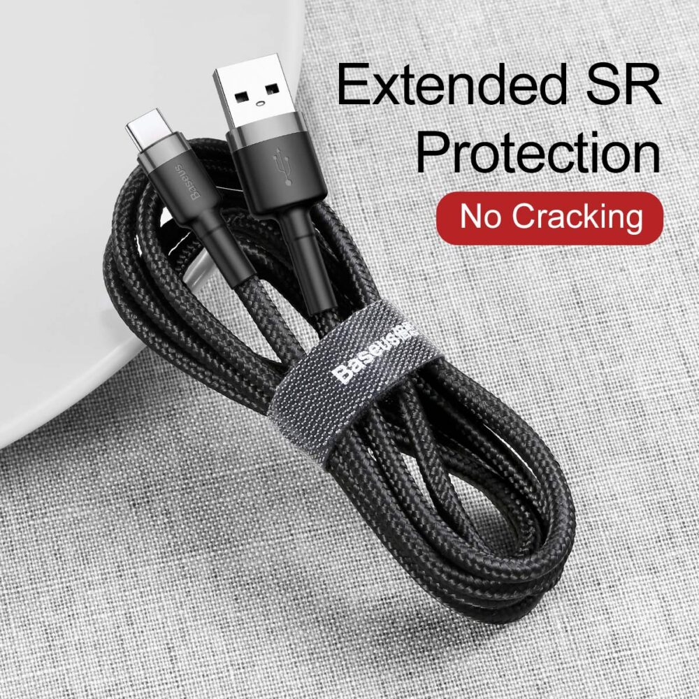 119708_oryg Baseus cable Cafule USB - USB-C 0,5 m 3A gray-black