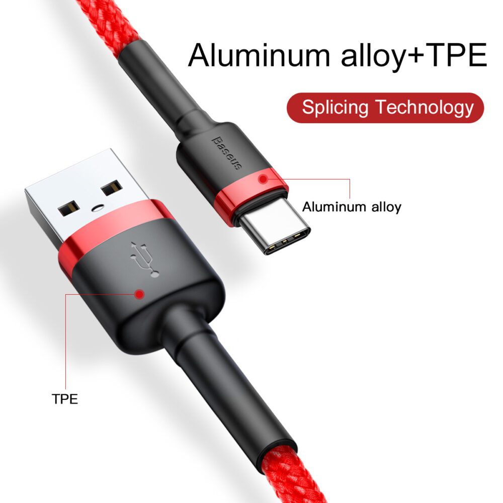 119721_oryg Baseus cable Cafule USB - USB-C 1,0 m 3A red