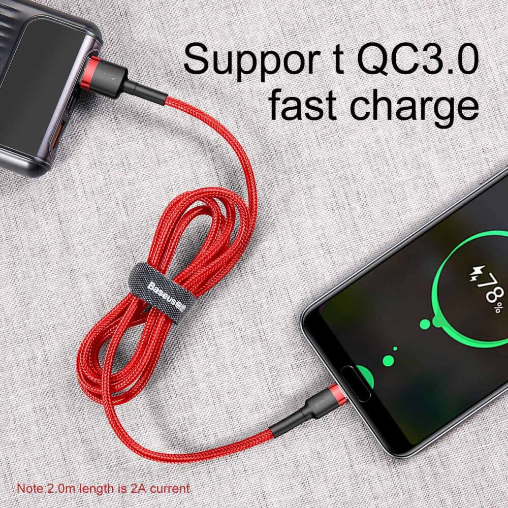 119724_oryg Baseus cable Cafule USB - USB-C 1,0 m 3A red