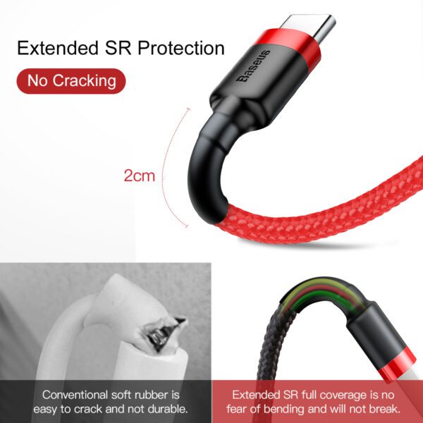 119725_oryg Baseus cable Cafule USB - USB-C 1,0 m 3A red