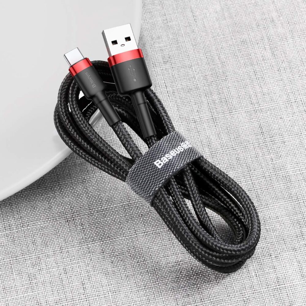 119732_oryg Baseus cable Cafule USB - USB-C 1,0 m 3A red-black