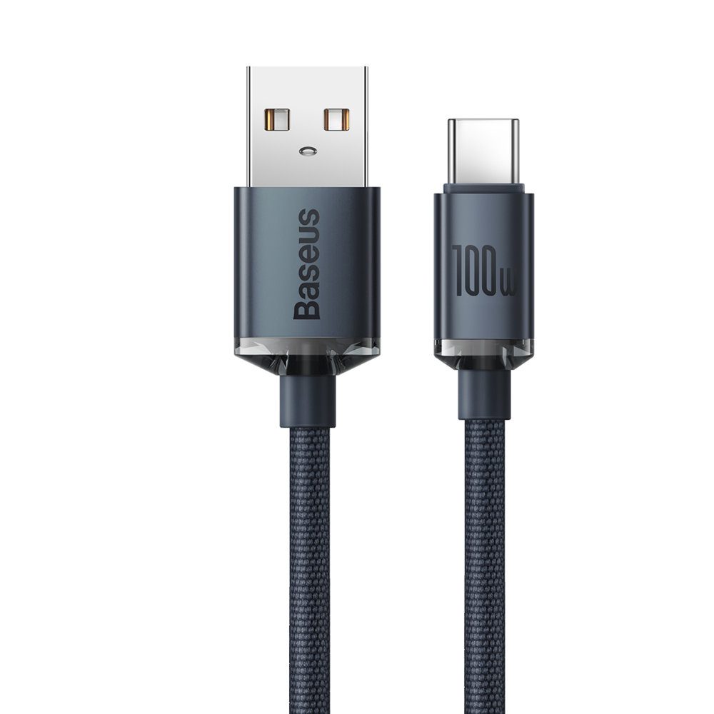 Baseus Crystal Shine Series cable USB cable for fast charging and data transfer USB Type A - USB Type C 100W 2m black (CAJY000501)eng