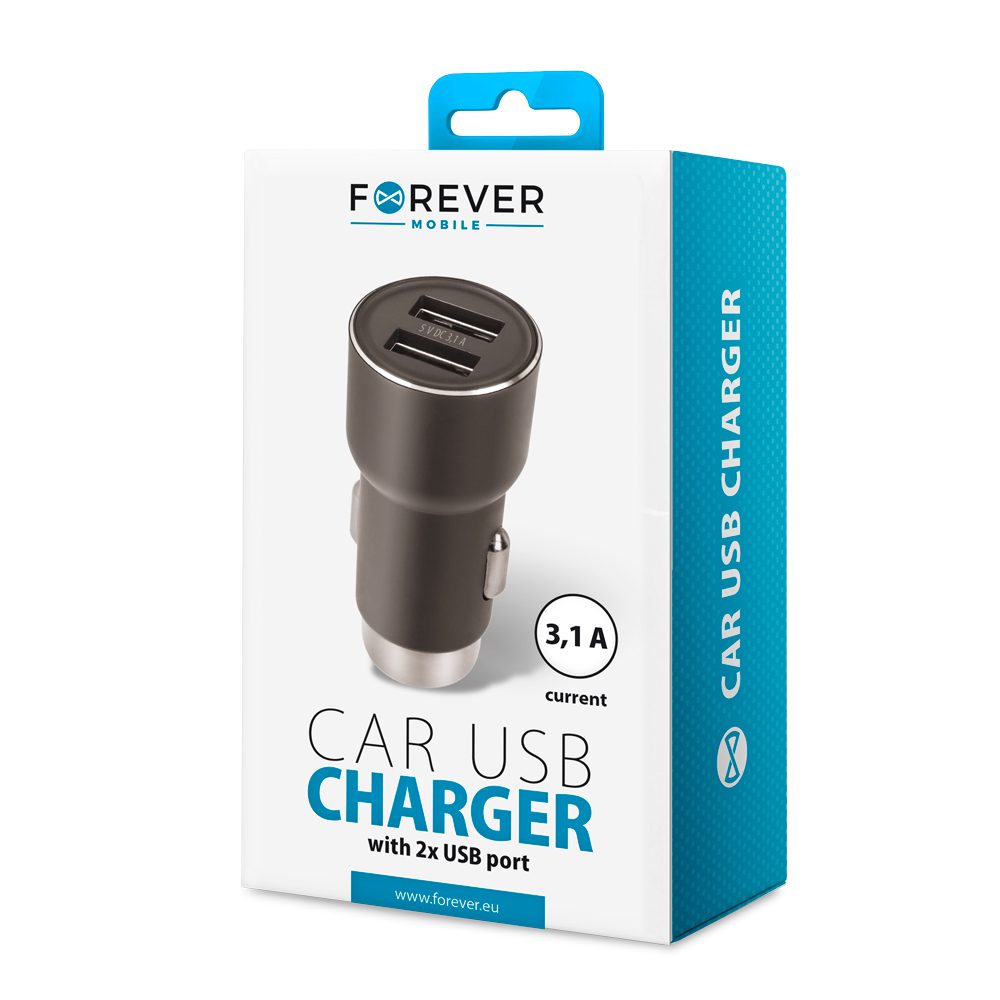 122171_oryg Forever CC-04 car charger 2x USB 3.1A black