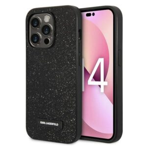 Karl Lagerfeld KLHCP14LG2ELK iPhone 14 Pro 6.1 "hardcase black / black Glitter Plaque Logoeng
