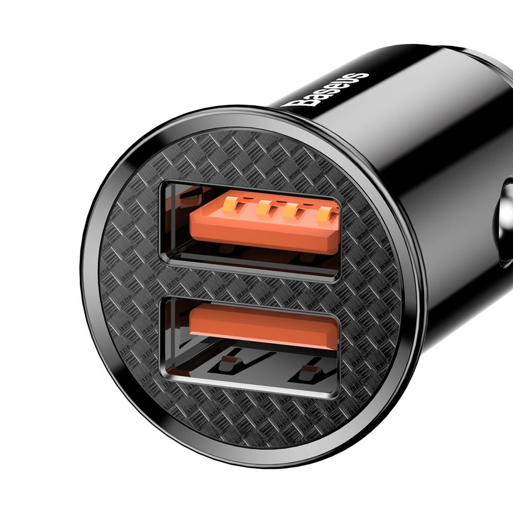 125179_oryg Baseus Dual QC 3.0 USB 2x 30W PD car charger 2x USB port 4.8A 60W black