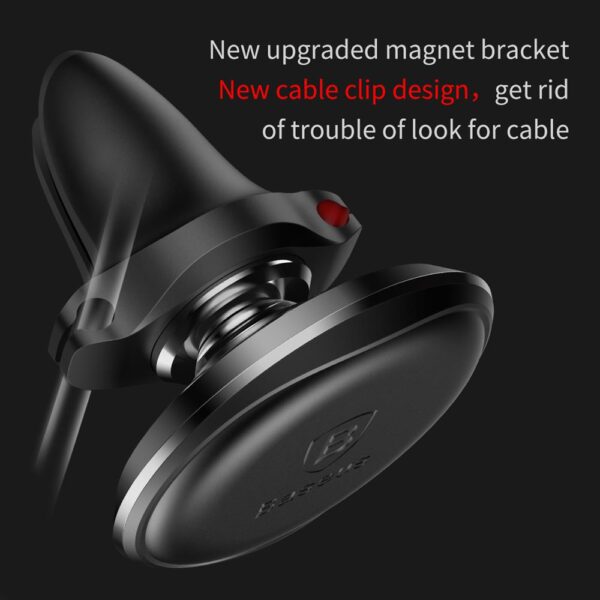 125312_oryg Baseus car holder magnetic with cable clip black new2 air vent
