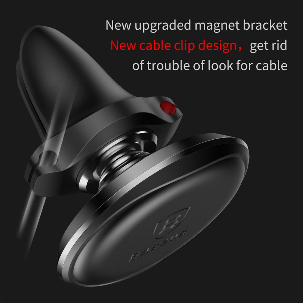 125312_oryg Baseus car holder magnetic with cable clip black new2 air vent