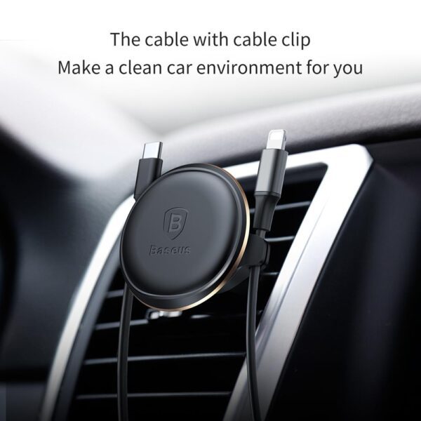 125313_oryg Baseus car holder magnetic with cable clip black new2 air vent