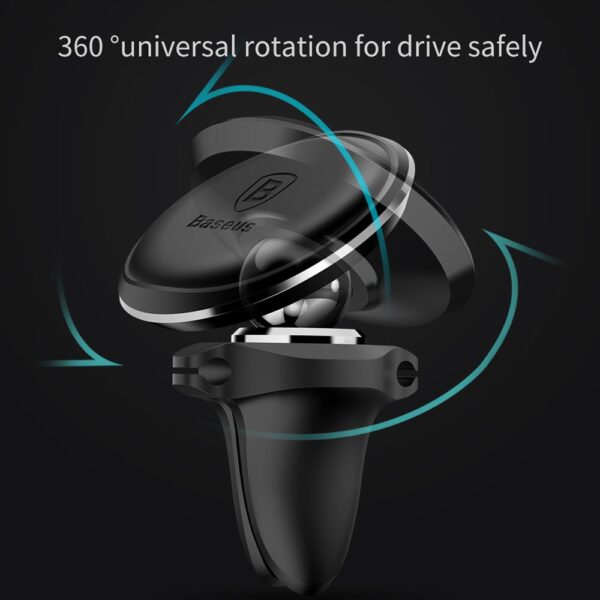 125318_oryg Baseus car holder magnetic with cable clip black new2 air vent