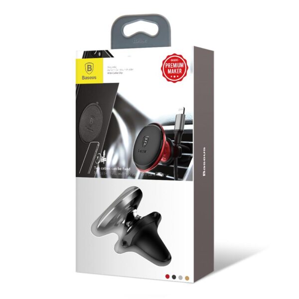 125320_oryg Baseus car holder magnetic with cable clip black new2 air vent