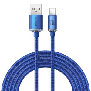 Baseus Crystal Shine Series cable USB cable for fast charging and data transfer USB Type A - USB Type C 100W 2m blue (CAJY000503)eng