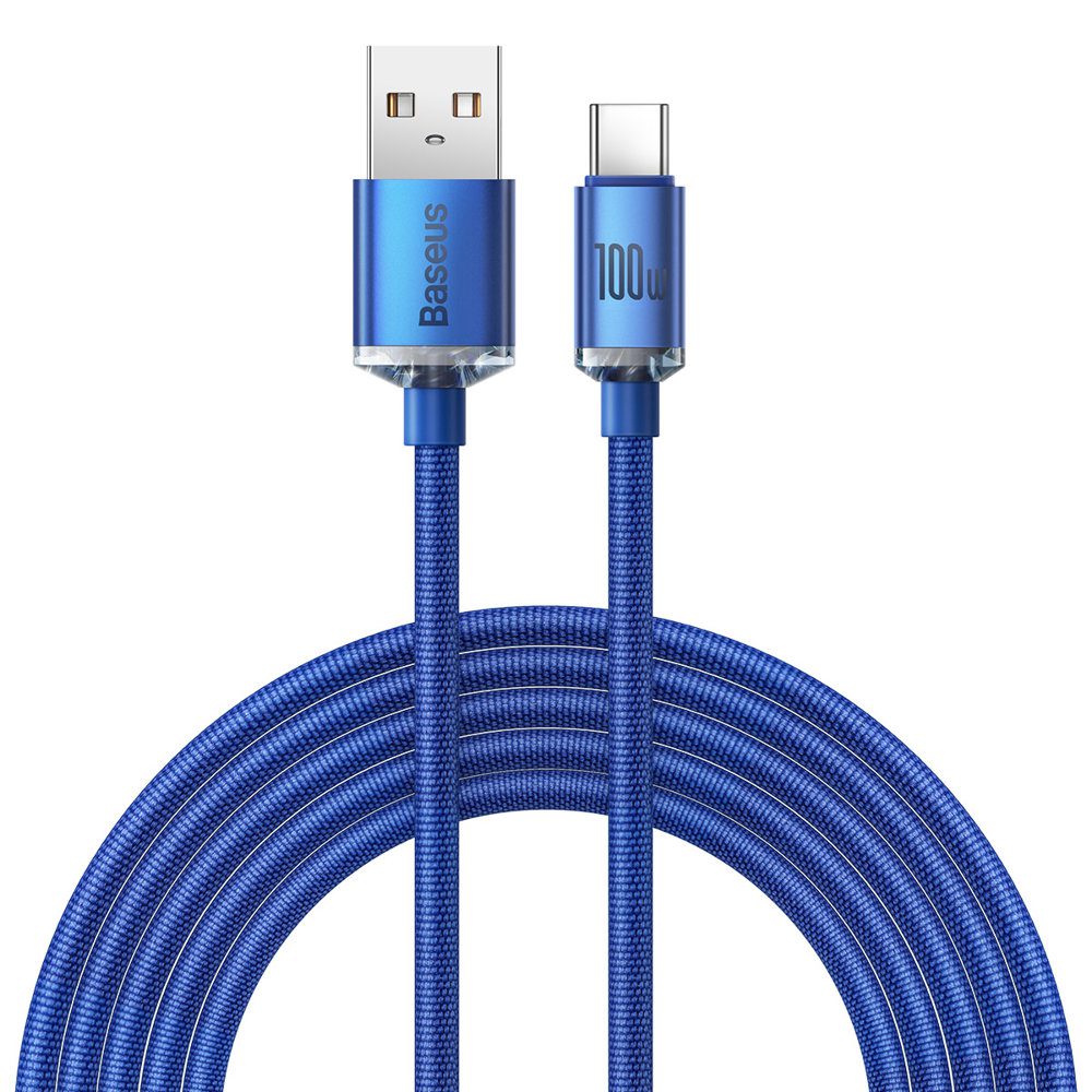 Baseus Crystal Shine Series cable USB cable for fast charging and data transfer USB Type A - USB Type C 100W 2m blue (CAJY000503)eng