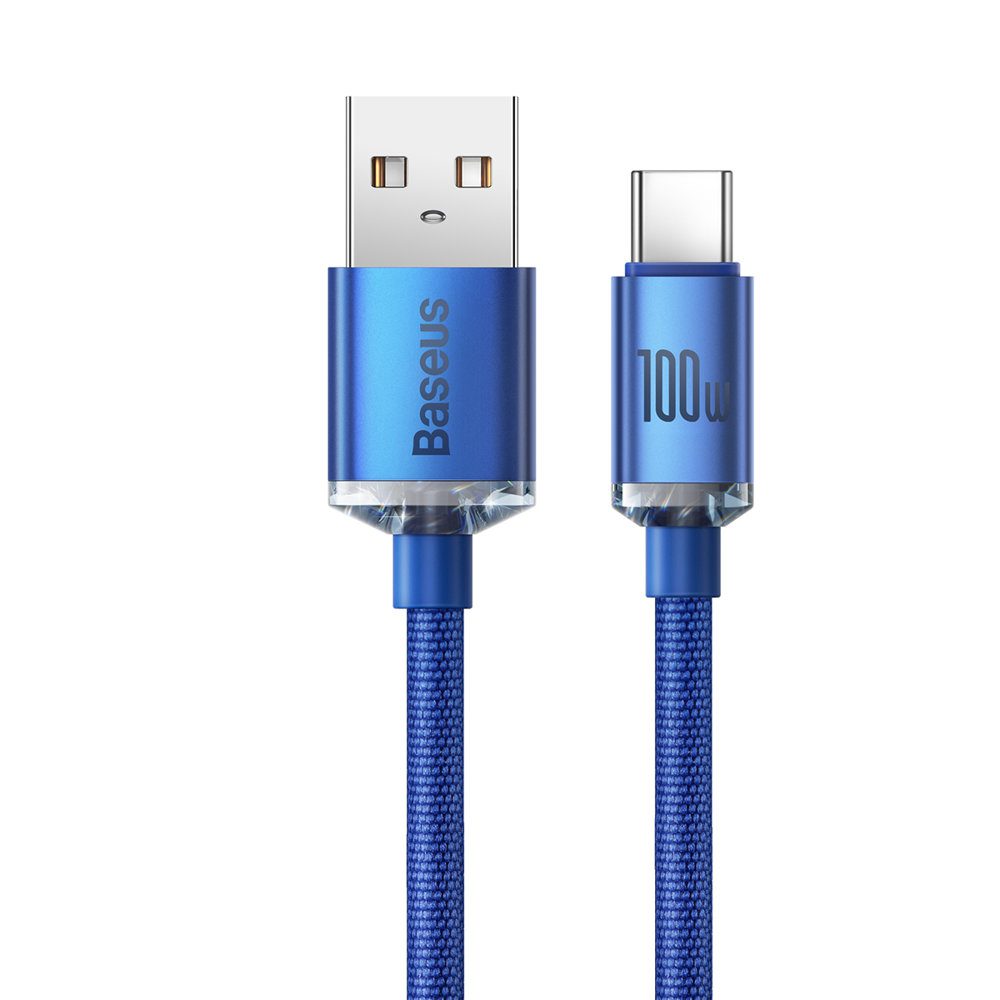 Baseus Crystal Shine Series cable USB cable for fast charging and data transfer USB Type A - USB Type C 100W 2m blue (CAJY000503)eng