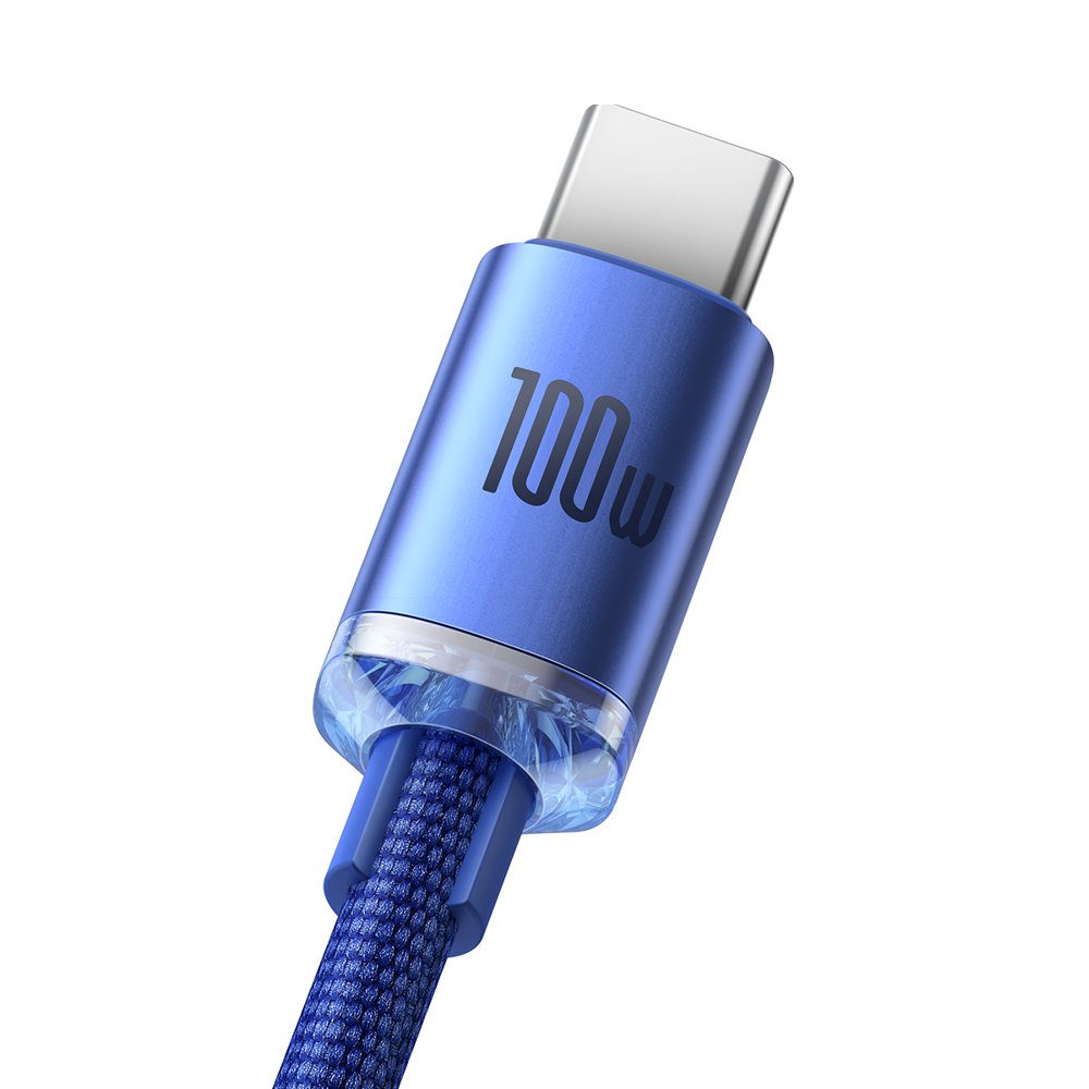 Baseus Crystal Shine Series cable USB cable for fast charging and data transfer USB Type A - USB Type C 100W 2m blue (CAJY000503)eng