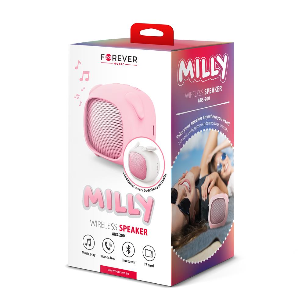 Forever Bluetooth speaker Milly pink- white ABS-200